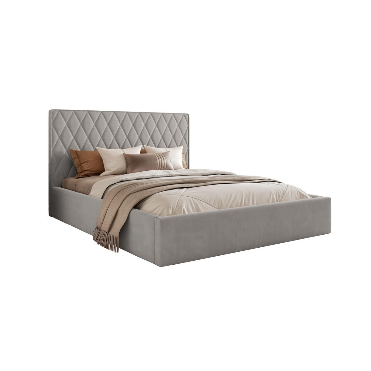 POLSTERBETT Cupo 120x200 cm, Grau - Grau, Textil (120/200cm) - Fedve