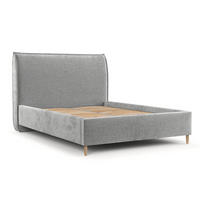 POLSTERBETT Mira 180/200 cm Hellgrau im Lotta Stoff - Hellgrau/Naturfarben, Holz/Holzwerkstoff (180/200cm) - AltaBeds