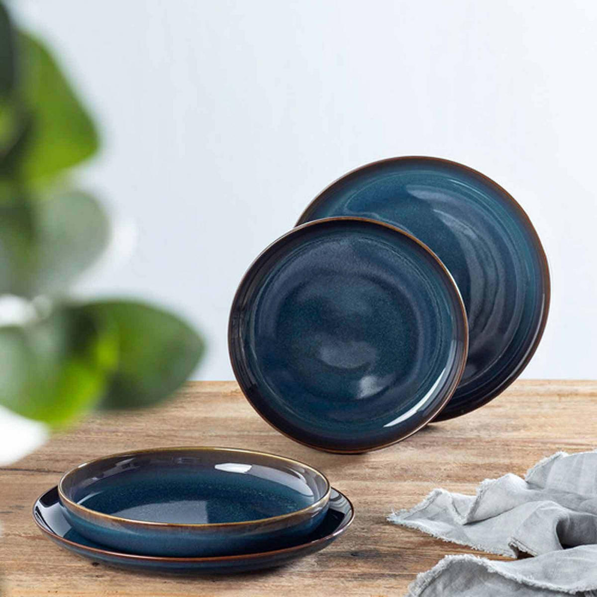 TAFEL-SET Crafted Denim dunkelblau 4er Set - Dunkelblau, Keramik (1/1/1cm) - like.Villeroy & Boch