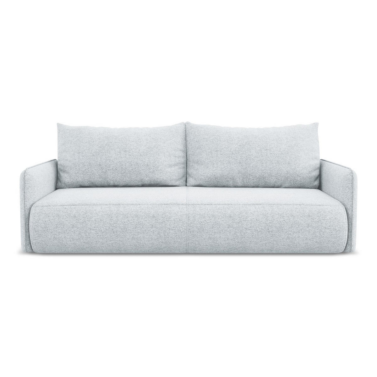 3-SITZER SOFA mit Schlaffunktion Chenille Stoff Blau - Blau/Schwarz, Kunststoff/Textil (216/86/105cm) - LaMiaSofa