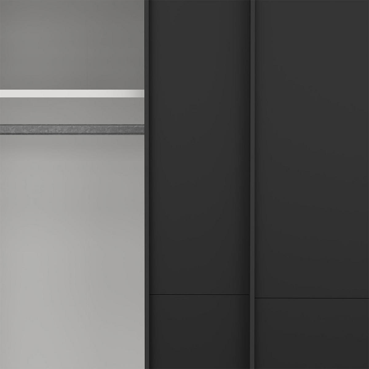SCHIEBETÜRENSCHRANK, Como, Schwarz, Holzwerkstoff, 179 x 67 x 221 cm - Schwarz, Holzwerkstoff (179/221/67cm) - ebuy24