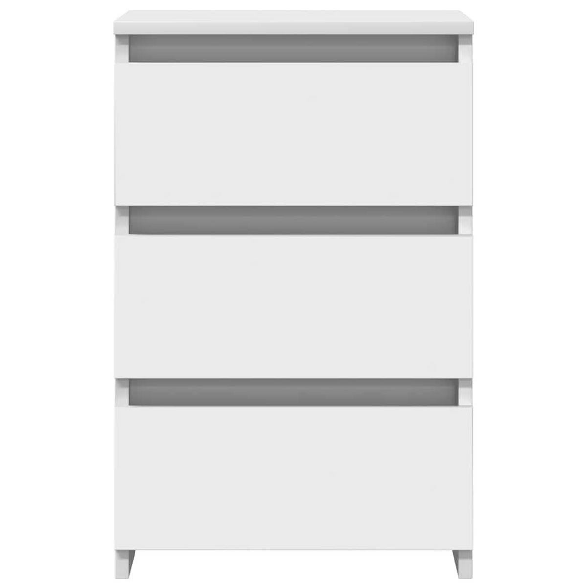 NACHTTISCH 2 Stk. mit 3 Schubladen 40/35/62,5 cm aus Holzwerkstoff in Weiß - Weiß, Holz (40/62.5/35cm) - vidaXL