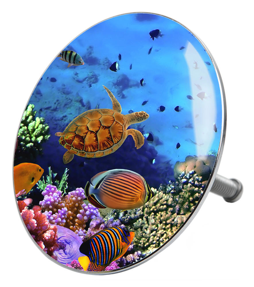 BADEWANNENSTÖPSEL Ocean - Blau, Metall (8/10/10cm) - Sanilo