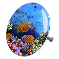 BADEWANNENSTÖPSEL Ocean - Blau, Metall (8/10/10cm) - Sanilo