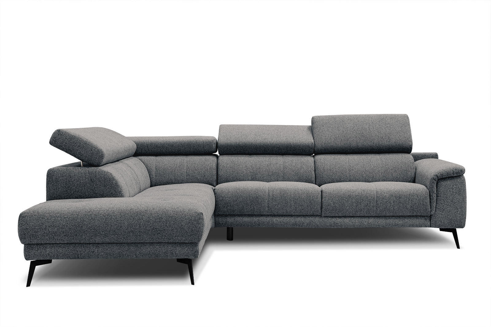 ECKSOFA FIERO 5-Sitzer, dunkelgrau - Dunkelgrau/Schwarz, Holzwerkstoff/Textil (158/269cm) - Courtois Laville