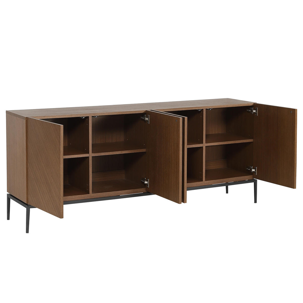 SIDEBOARD - Holzwerkstoff / Metall - Walnussfarben, Holzwerkstoff/Metall (180/75/40cm) - home24