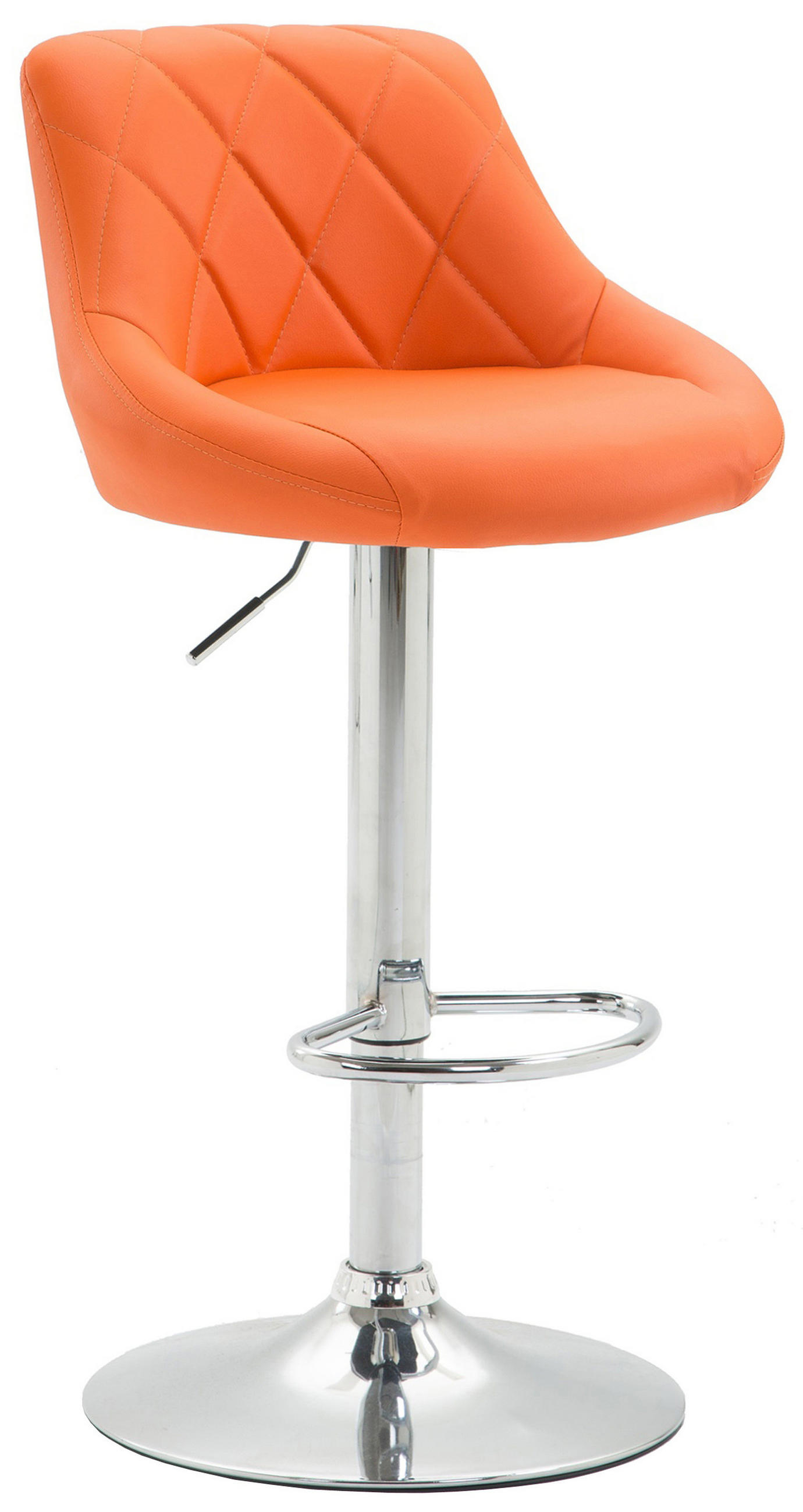 BARHOCKER Lazius, Gestell Metall in Chromoptik, Kunstleder Orange - Chromfarben/Orange, Kunststoff/Textil (46/100/49cm) - TPFLiving