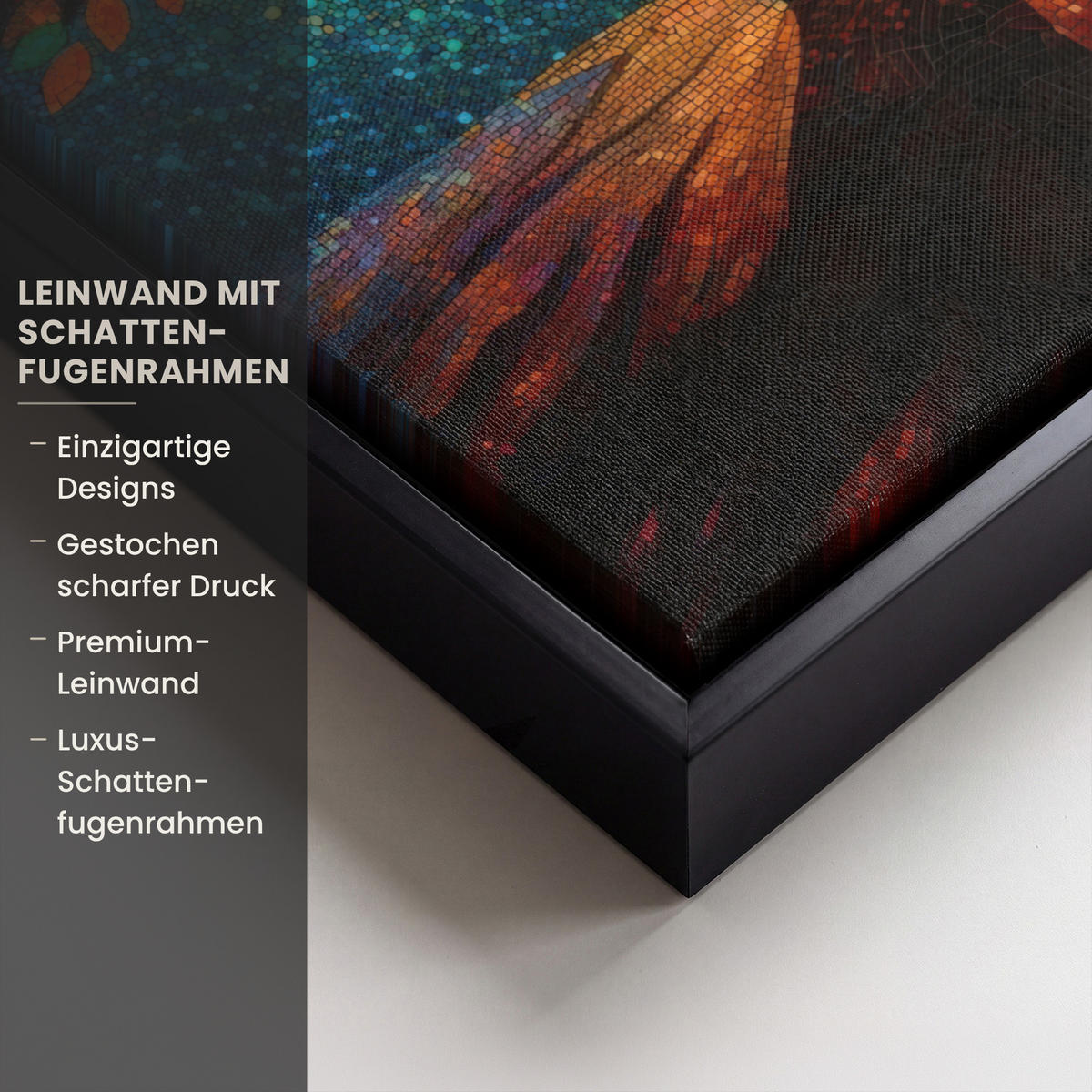 LEINWAND Bilder mit Rahmen - Mosaik - Bunt - Baum - Äste - 30x40 - Multicolor, Textil (30/40cm) - MuchoWow