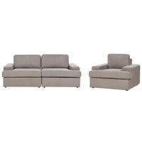 SOFA-SET 4-sitzer Staupe Alla - Braun, Textil (112/112/208cm) - Beliani
