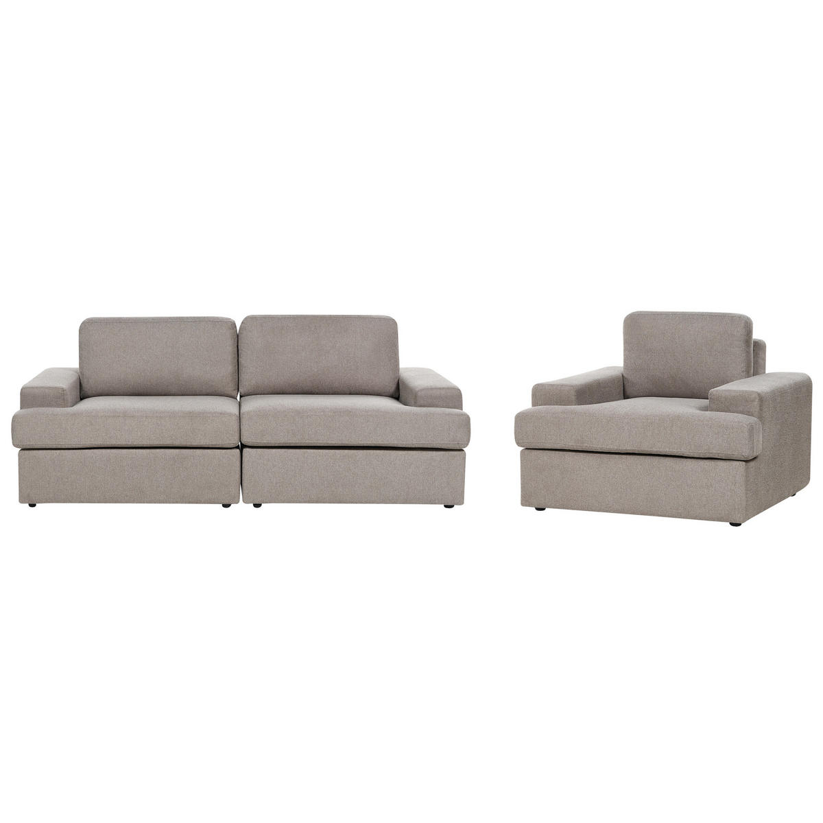SOFA-SET 4-sitzer Staupe Alla - Braun, Textil (112/112/208cm) - Beliani