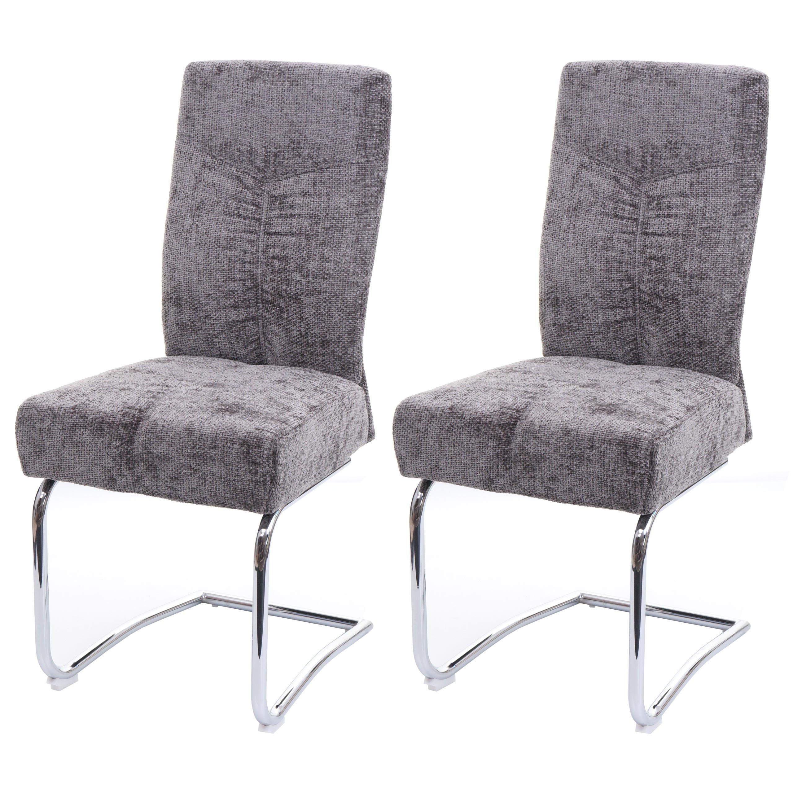 ESSZIMMERSTUHL Grau 2er-Set - Dunkelgrau/Grau, Textil (46/105/60cm) - MCW