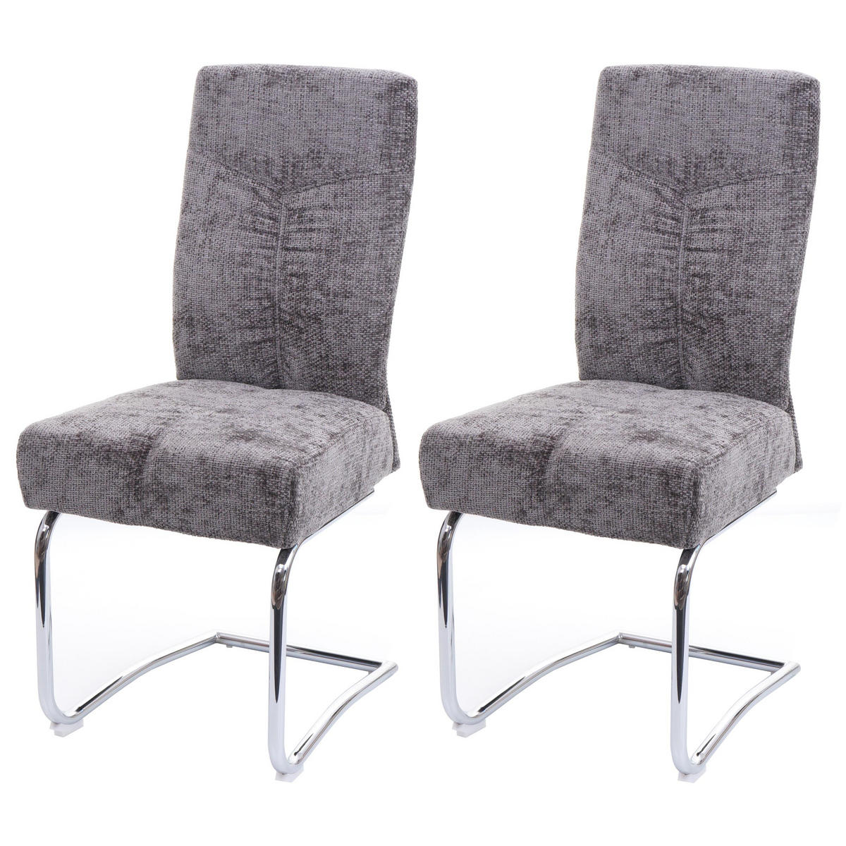 ESSZIMMERSTUHL Grau 2er-Set - Dunkelgrau/Grau, Textil (46/105/60cm) - MCW
