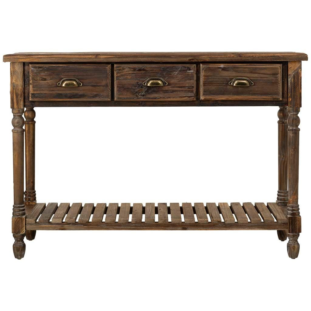 FLURTISCH aus holz mit 3 schubladen 120x38x81 cm - Braun, Holz (38/120/81cm) - Wanderlust