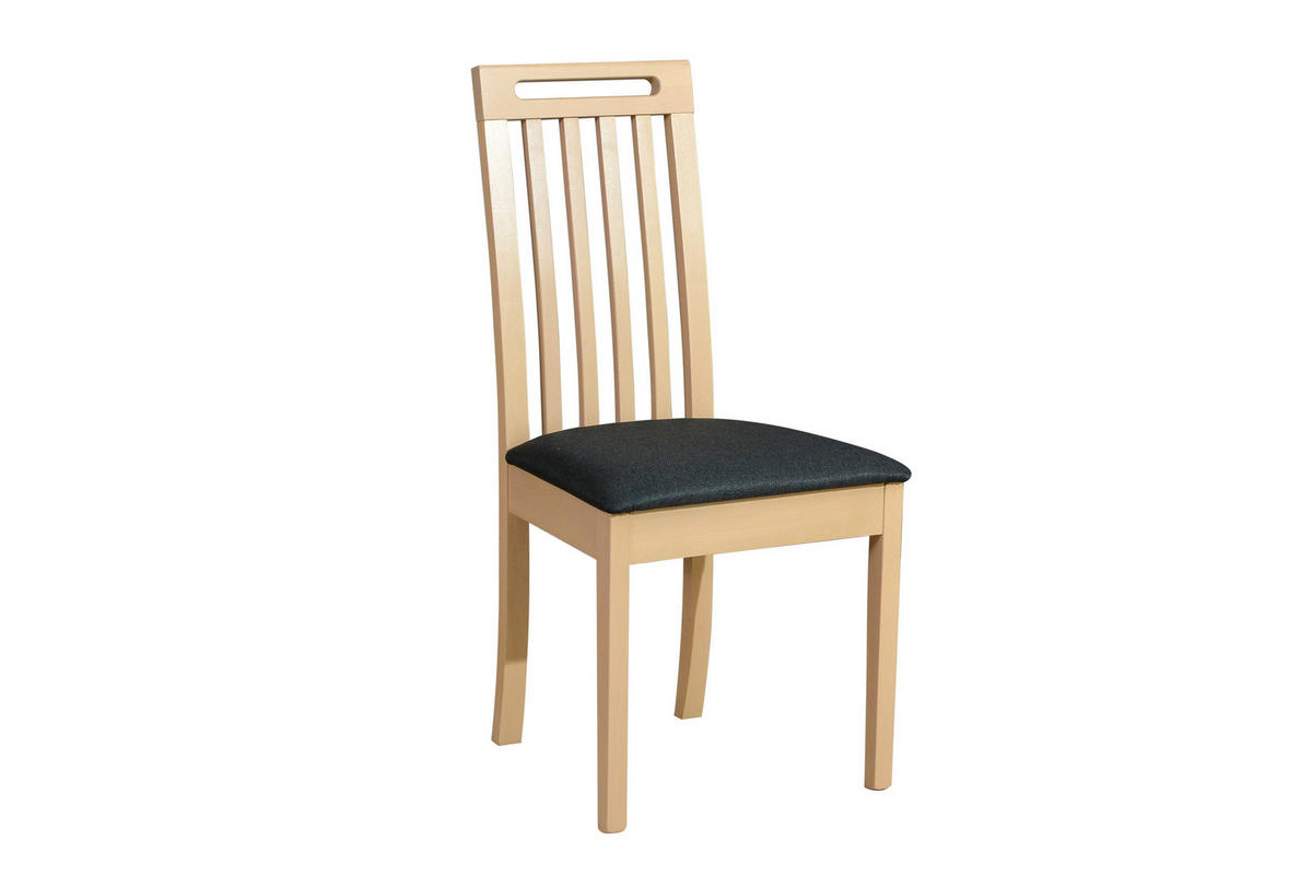 STUHL Roma 10 (6er Set) - Dunkelgrau/Sonoma Eiche, Holz (47/96/43cm) - Leaf Design