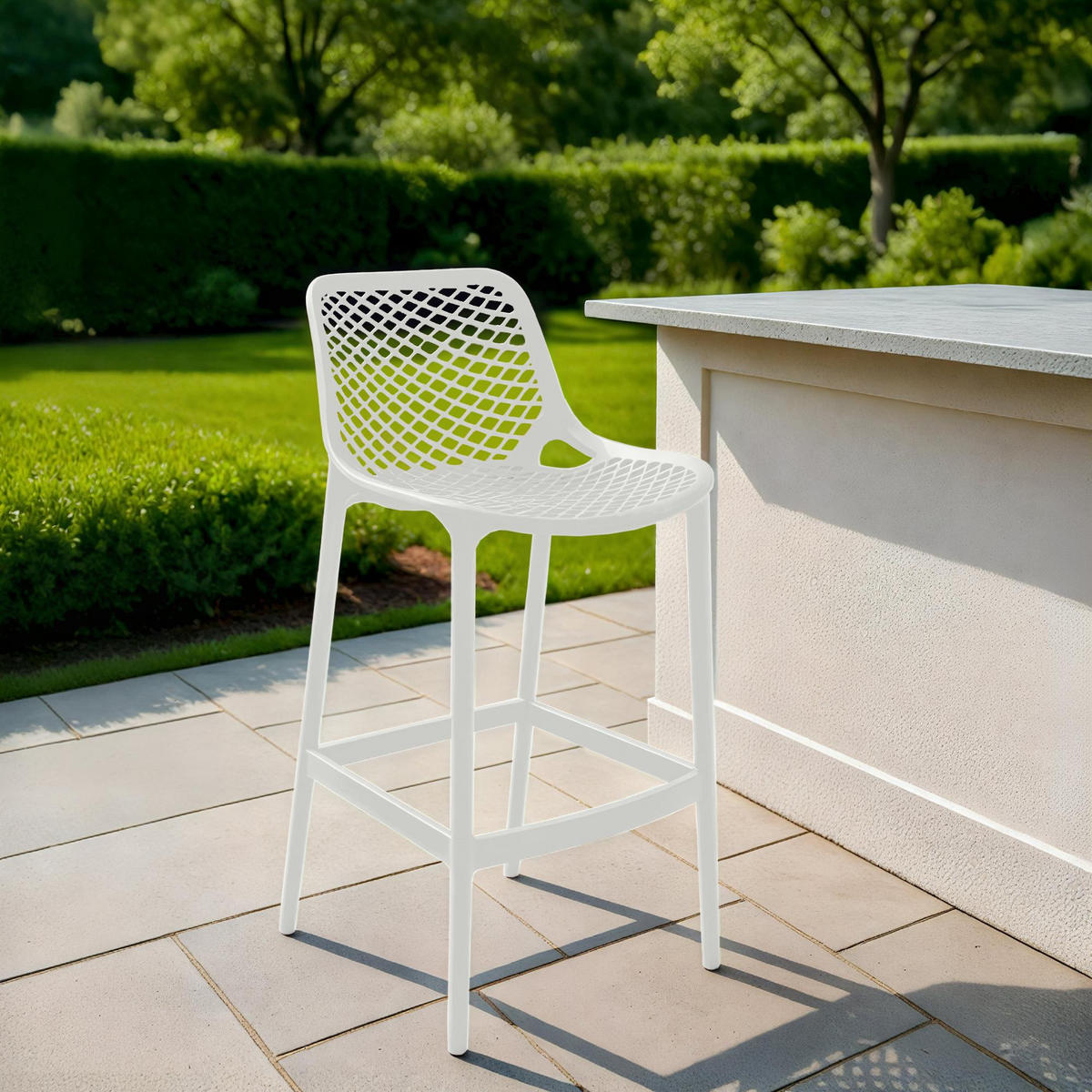 BARHOCKER Kunststoff Weiß - Weiß, Kunststoff (45/105/53cm) - CLP