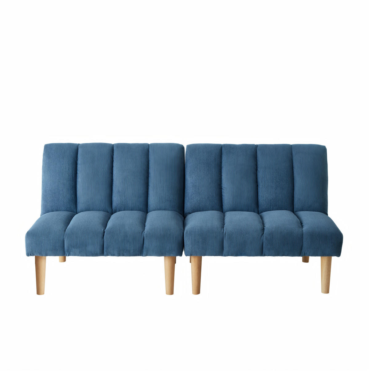 SCHLAFSOFA 167 cm aus Cord mit 3-fach verstellbarer Rückenlehne Blau - Blau, Textil (82/72/167cm) - Modenvie