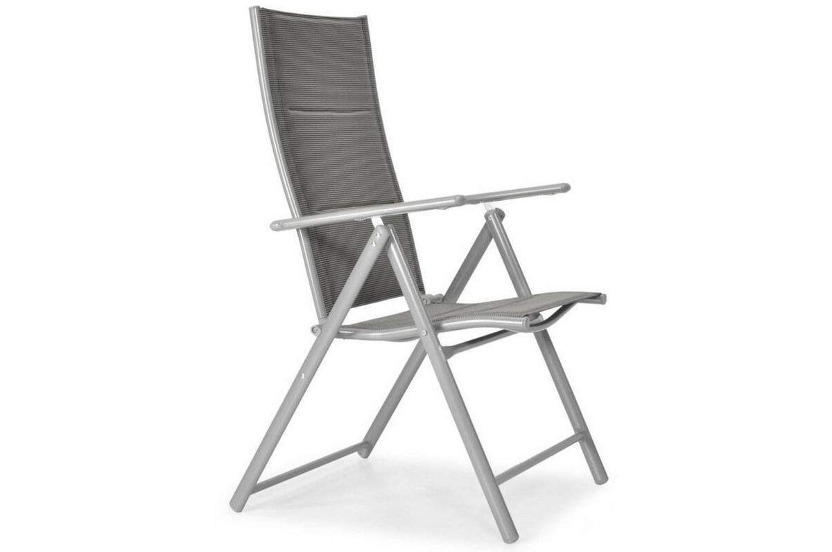 GARTENSTUHL Modena Silber, mit Verstellbarer Rückenlehne - Silberfarben, Holzwerkstoff (57/107/70cm) - Bettso