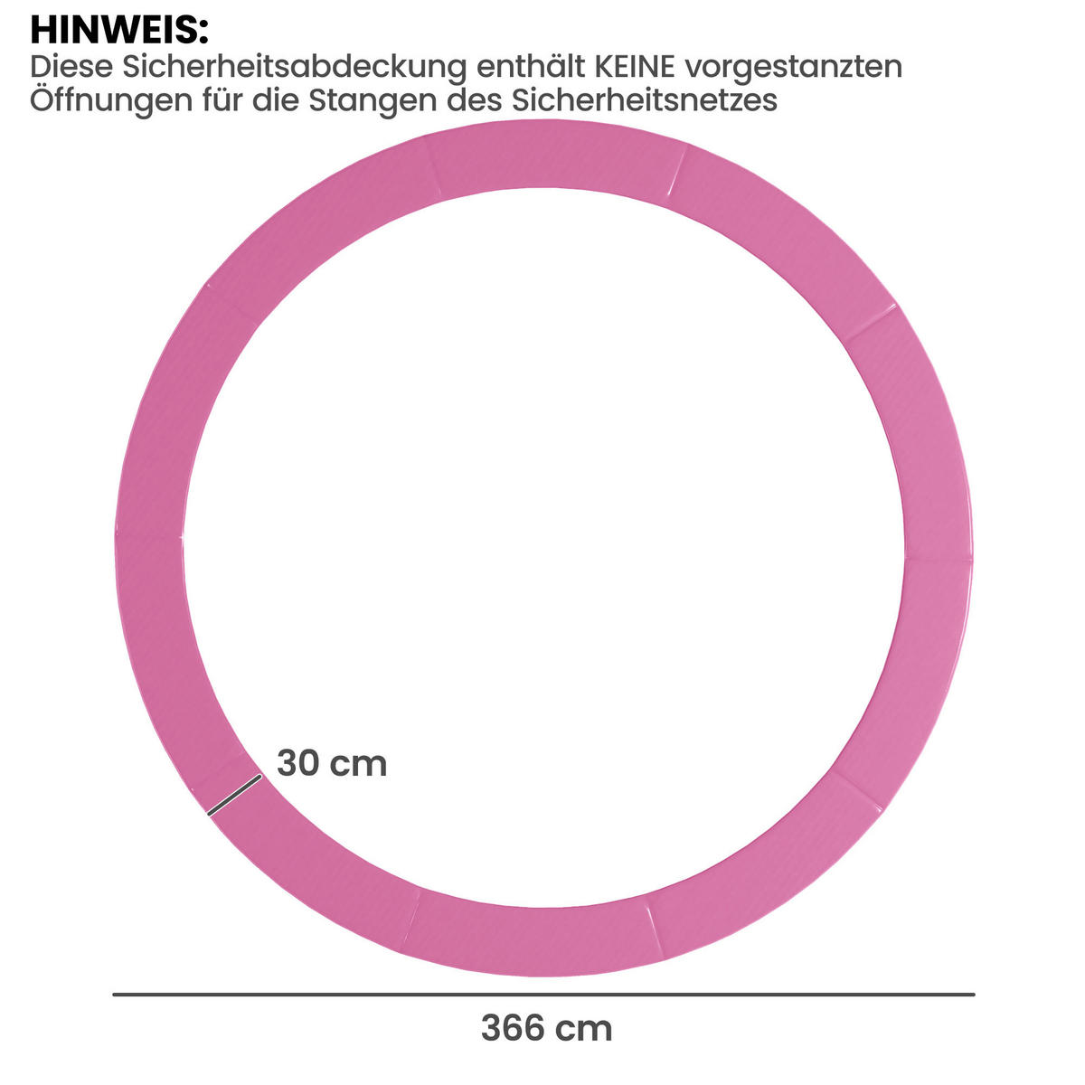 OKRAJOVÁ ochrana trampolíny z plastu, PE, růžová - růžová, plast (366/366cm) - SPORTNOW
