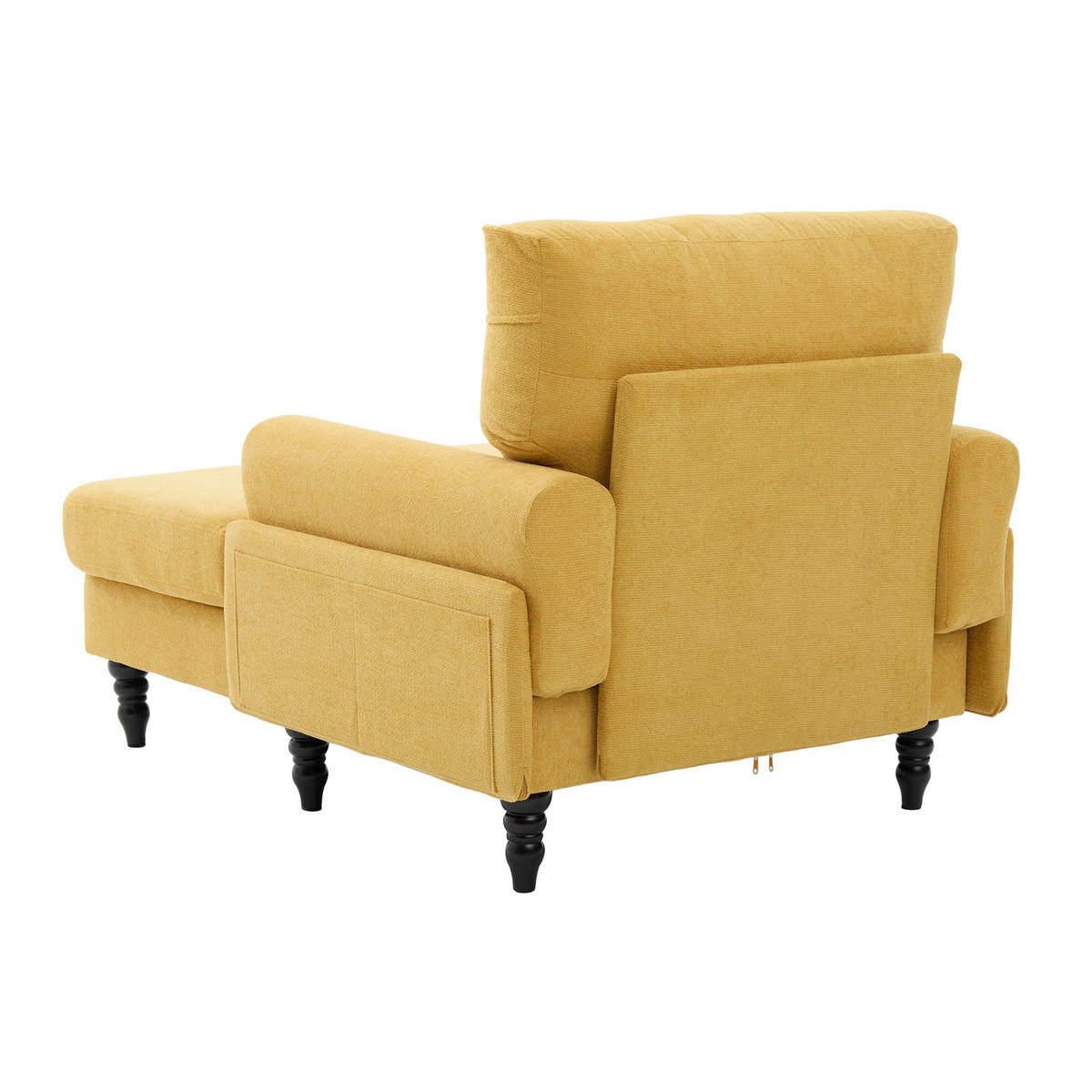 SCHLAFSESSEL DE-33888 mit Seitentaschen Senfgelb - Gelb, Holzwerkstoff (97/86/125.5cm) - ComfortXL