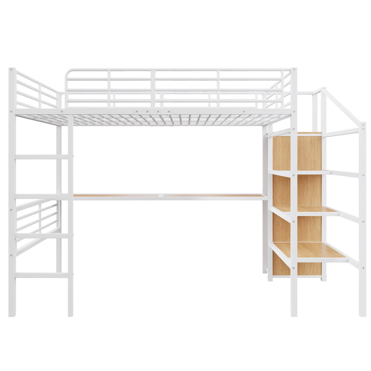 HOCHBETT 140x200 cm Tisch Schrank weiß - Weiß, Metall (140/200cm) - LEBENLANG