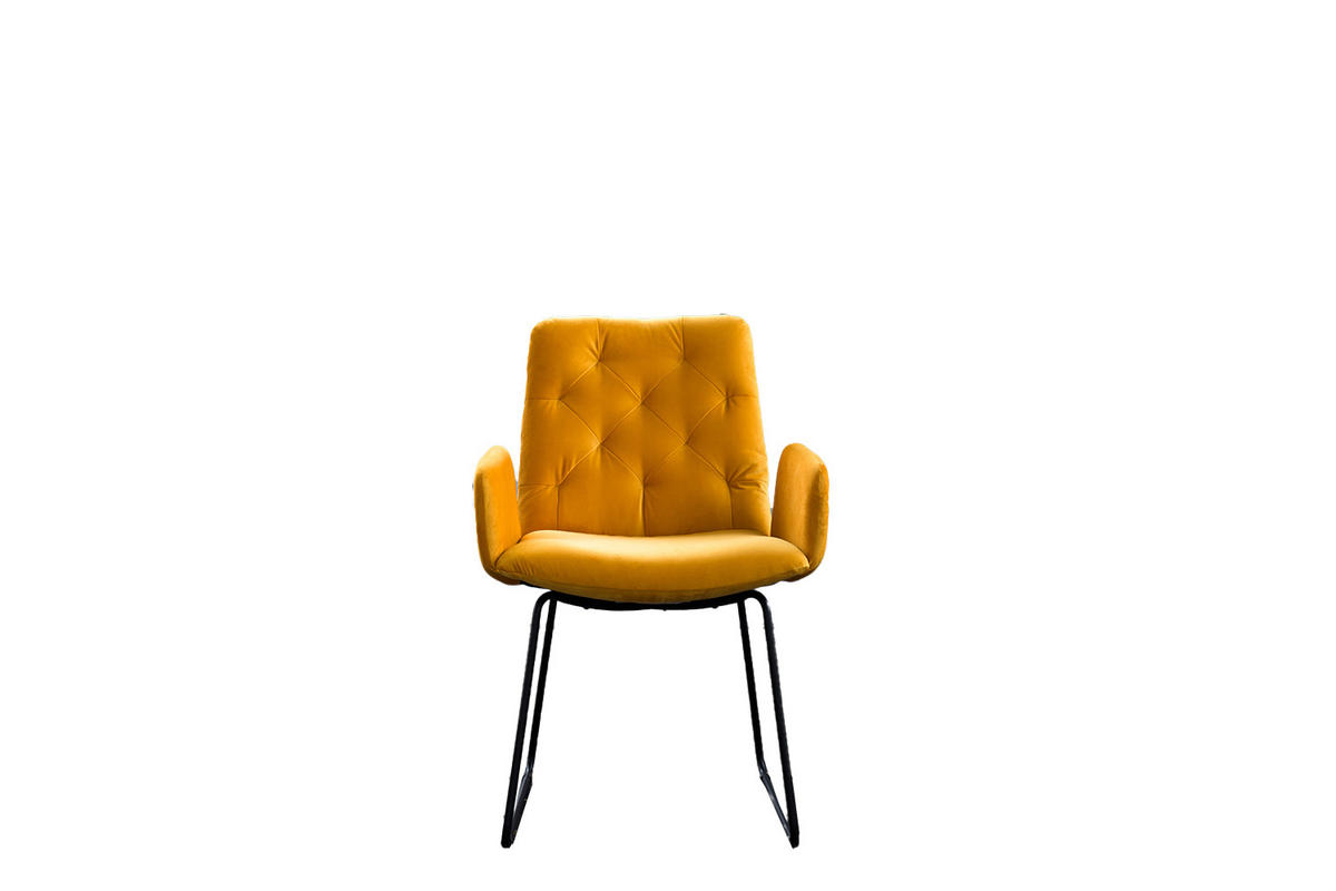 ESSZIMMERSTUHL NEW CHARME Gelb Velvet - Gelb, Textil (59/87/66cm) - KAWOLA