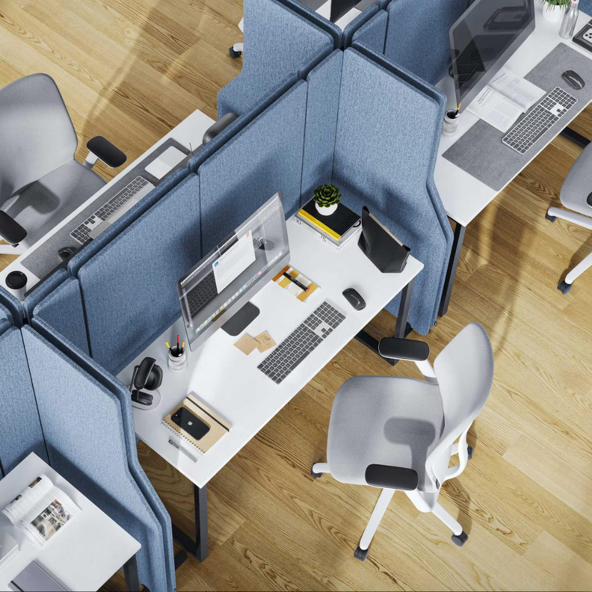 AKUSTIK-TRENNWAND mit Schalldämmung PEOLT 145x280x1,8cm Blau Stellwand - Blau, Kunststoff (280/145/1.8cm) - DELUKE