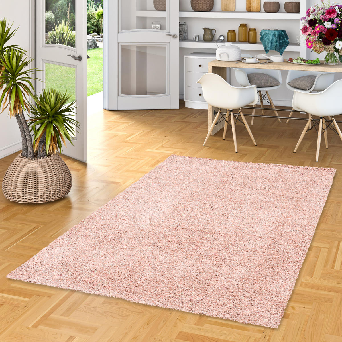 HOCHFLOR LANGFLOR SHAGGY TEPPICH COMFY MIX - Rosa, Textil (160/230cm) - Pergamon