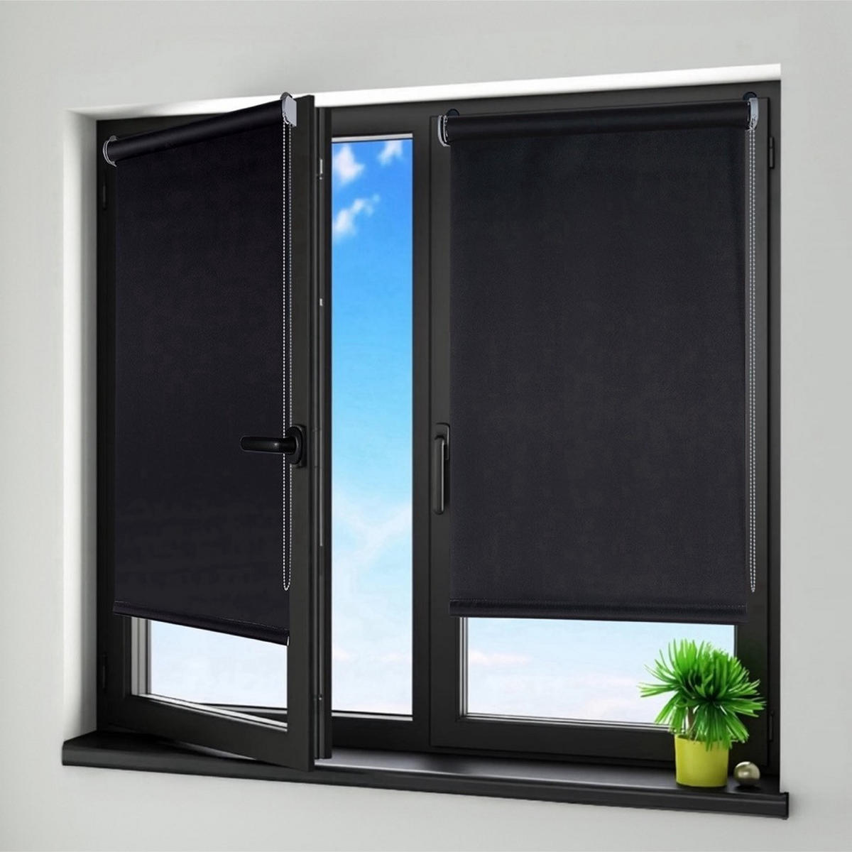 VERDUNKELUNGSROLLO Moon Easyfix Schwarz 60x180 - Schwarz, Kunststoff (60/180/1cm) - STORESDECO