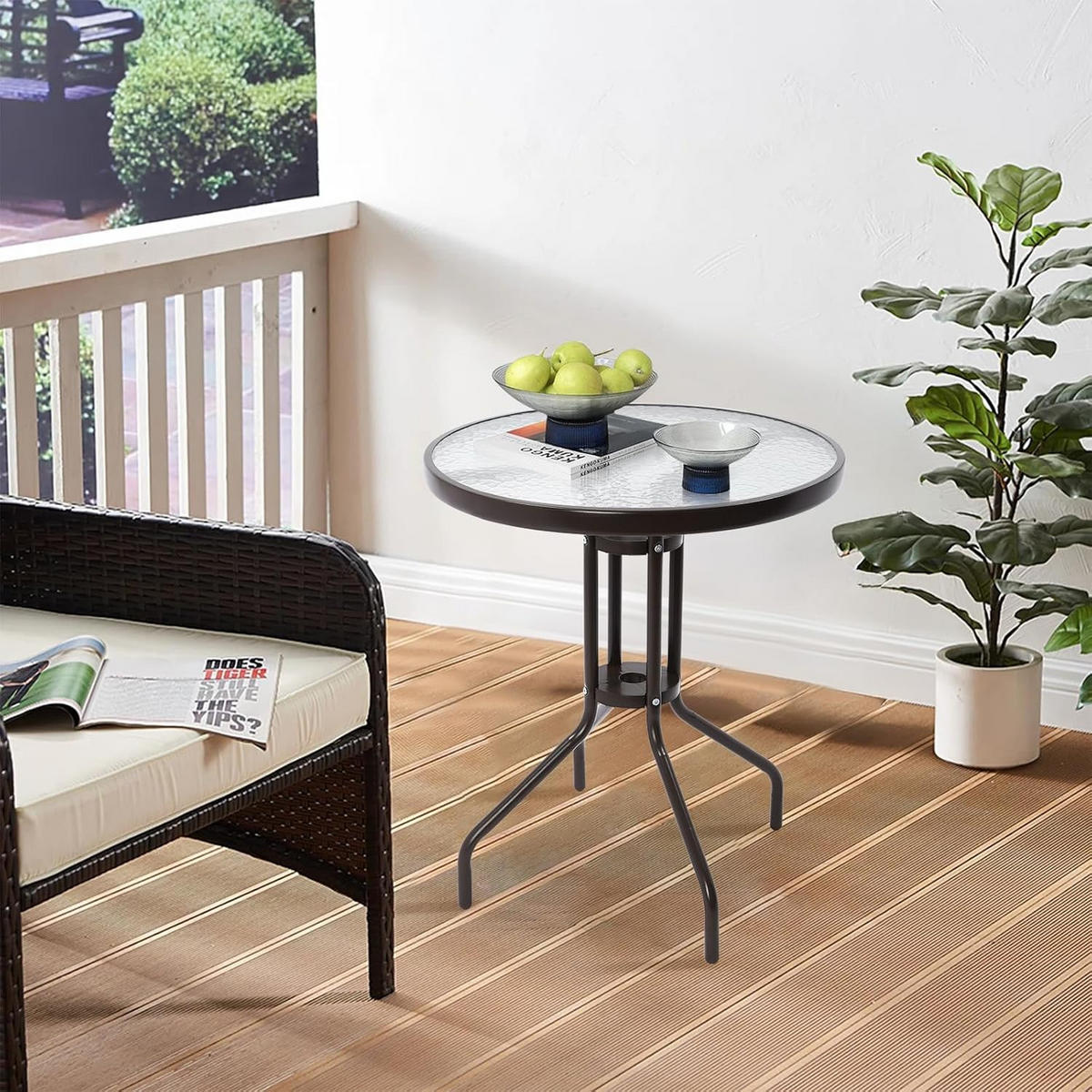 BALKONTISCH - Schwarz, Metall (60/60/69cm) - A2A Home