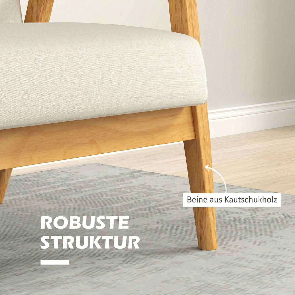 2-SITZER-SOFA DE-13546 skandinavisch mit Knopfheftung Beige - Beige, Textil (66.5/73/115cm) - ComfortXL