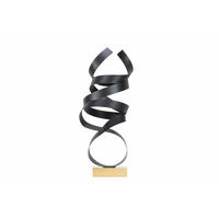 METALLSKULPTUR Schwarz 35/80 cm - Schwarz, Metall (2.5/80/20cm) - KUNSTLOFT