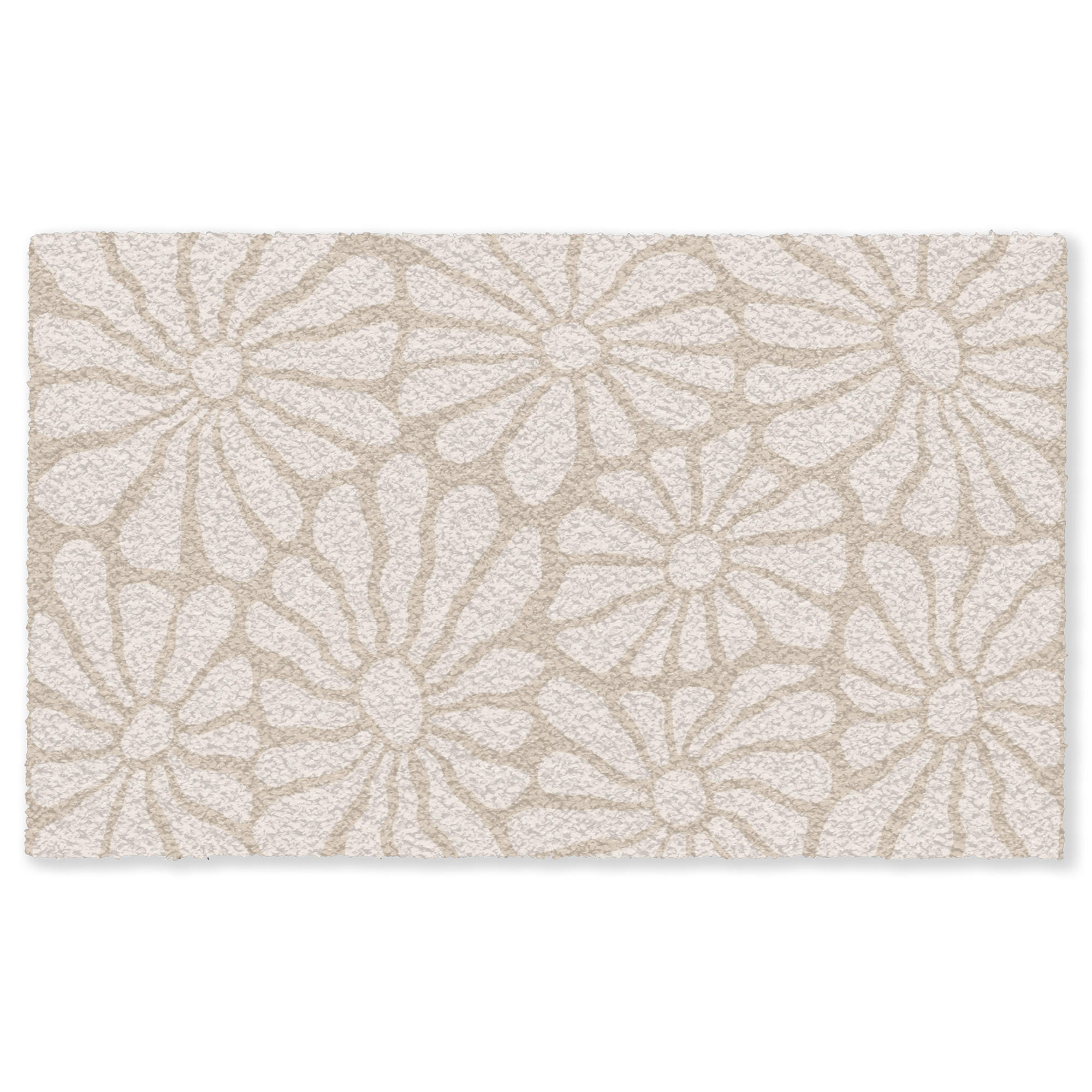FUSSMATTE Floral - Druck - Beige - Braun - Minimalistisch Schmutzfangmatte 150x90 cm - Sandfarben, Kunststoff (150/90cm) - MuchoWow