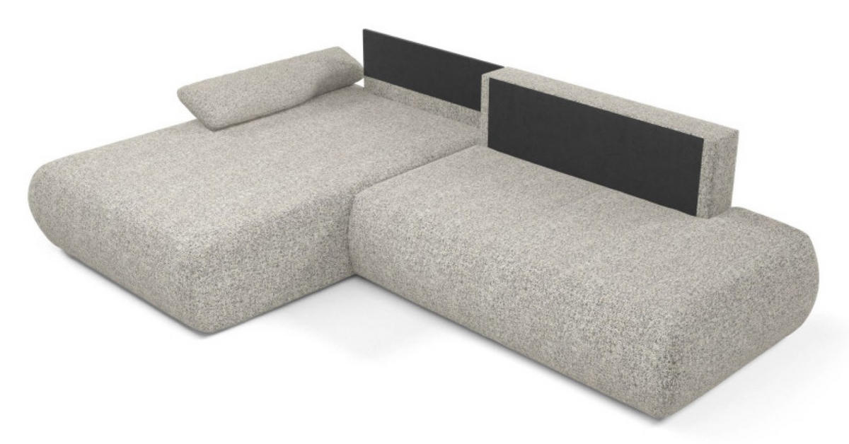 ECKSOFA Grau-Beige PENTI Ausziehbar Mit Bettkasten Links - Beige/Grau, Textil (286/173.5cm) - Sepro Meble