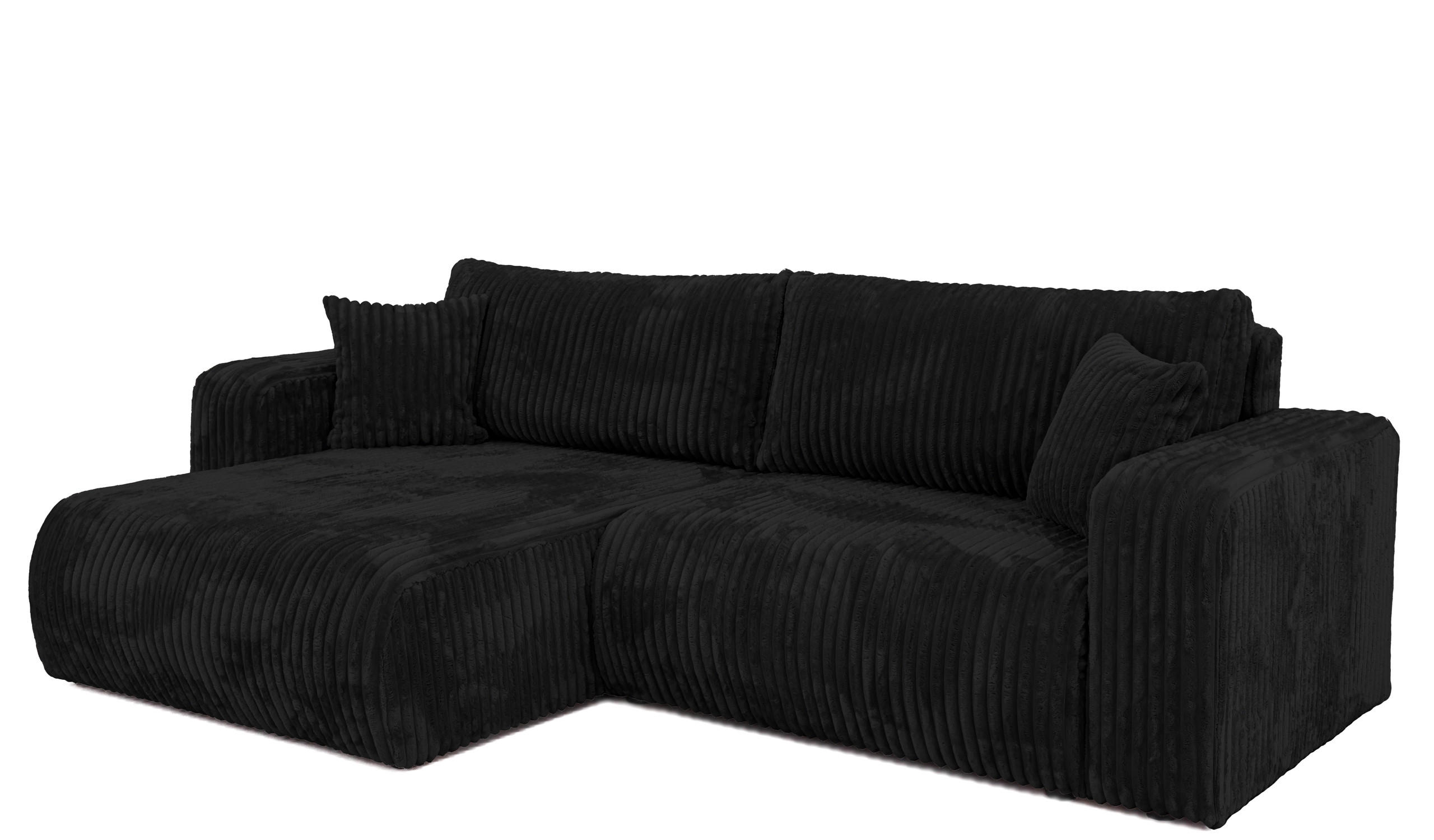 ECKSOFA mit Schlaffunktion TILIO Schwarz - Schwarz, Textil (244/148cm) - Bromarkt