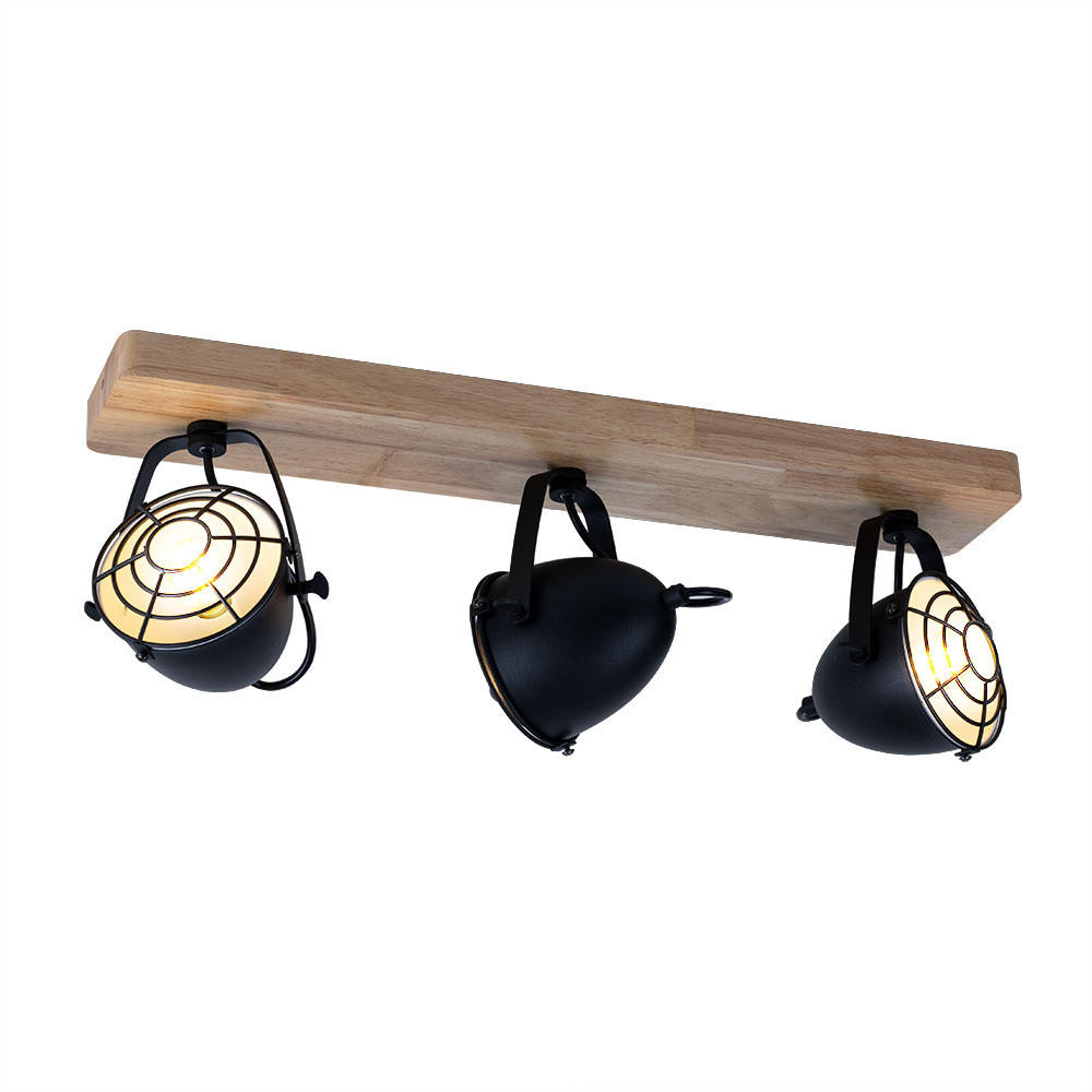 LED DECKENLEUCHTE Metall Holz Braun - Braun, Holz (59/11/20.5cm)