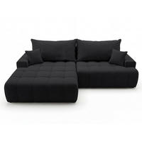 ECKSOFA Tulio Schwarz Links - Schwarz, Holz/Textil (270/165cm) - Graingold