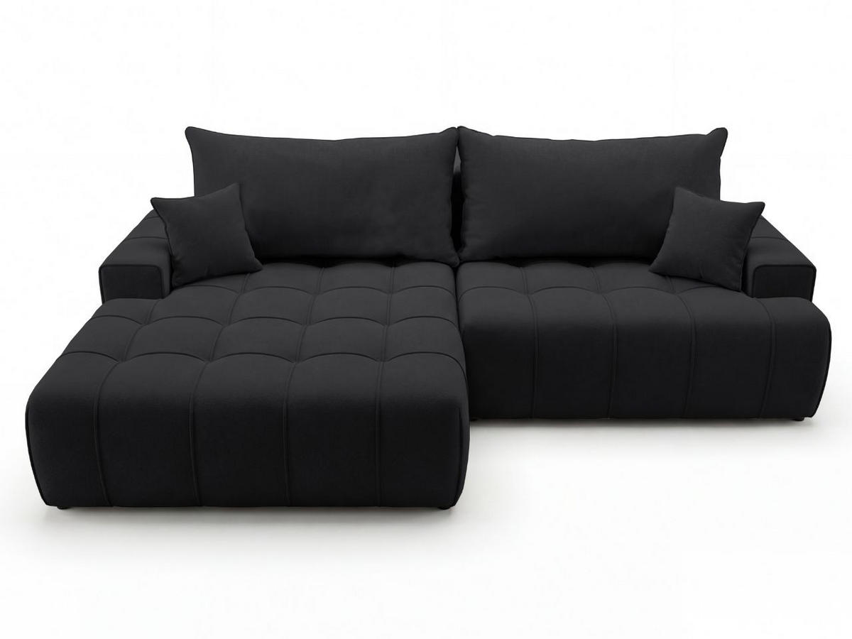 ECKSOFA Tulio Schwarz Links - Schwarz, Holz/Textil (270/165cm) - Graingold
