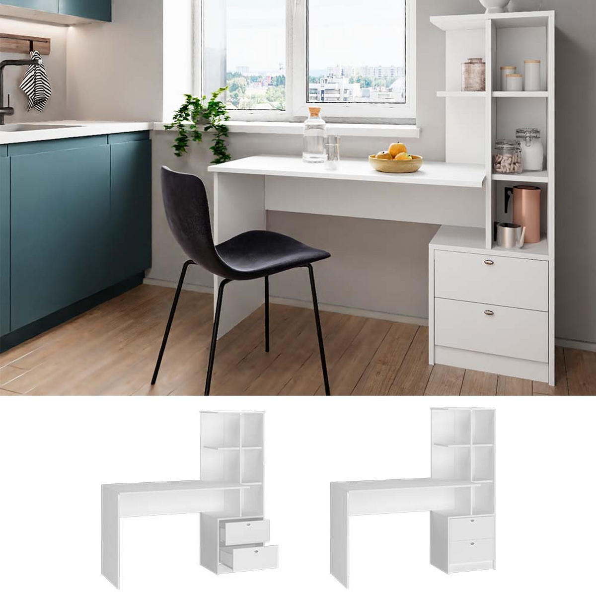 JÍDELNÍ STŮL Denton Bílá - bílá, kompozitní dřevo (55/136/138cm) - Vicco