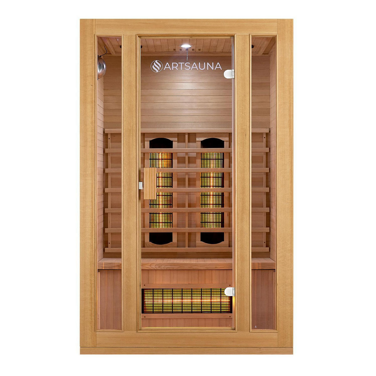 INFRAROTKABINE Nyborg S120V mit Vollspektrum-, Flächenstrahler & Hemlockholz - Naturfarben, Holz (120/190/105cm) - Artsauna