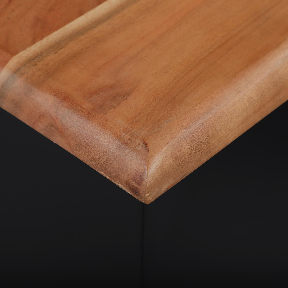 BEISTELLTISCH rechteckig Schwarz/Natur 30/45/30 cm 2er Set - Schwarz, Metall (30/30/45cm) - WOMO-DESIGN