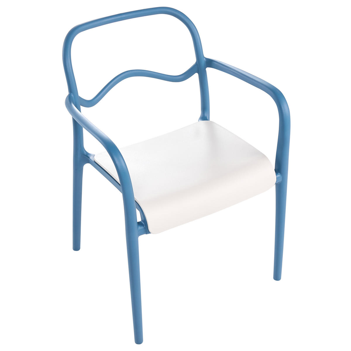 GARTENSTUHL 2er Set Kunststoff Blau Thasos - Blau, Kunststoff (57/80/57cm) - Beliani
