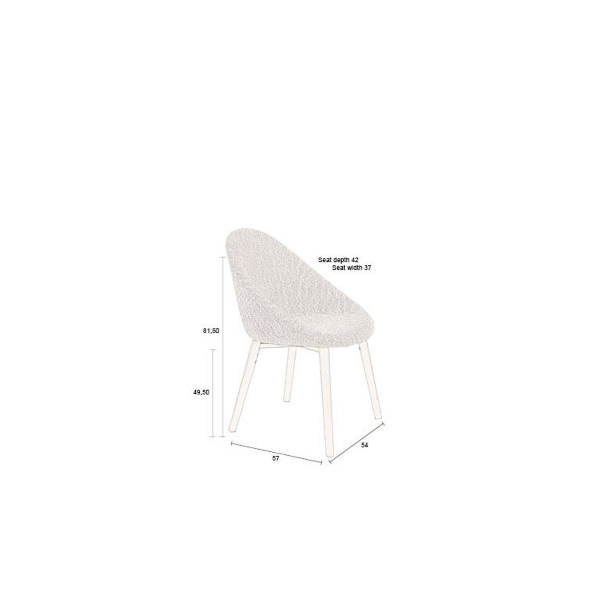 ESSZIMMERSTUHL Fenna Beige - Beige, Kunststoff (54/81.5/57cm) - Dutchbone