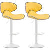 BARHOCKER 2er Set Lederlook gelb - Gelb/Weiß, Textil/Metall (46/88/49cm) - CLP