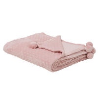 DECKE Rosa Samur 220/200 cm - Pink, Textil (200/220cm) - Beliani