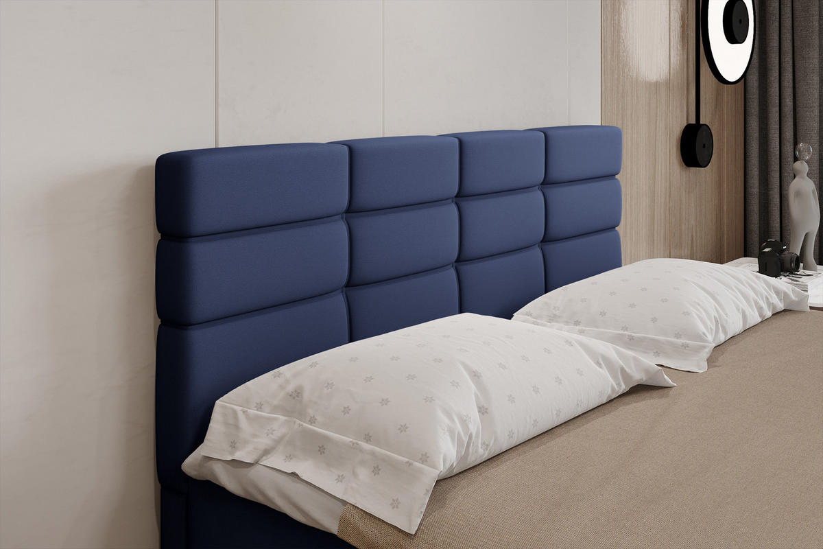 BOXBETT Reve 160 x 200 cm mit Bettkasten und Lattenrost ohne matratze - dunkelblau - Rot, Holz (160/206cm) - Panda Möbel