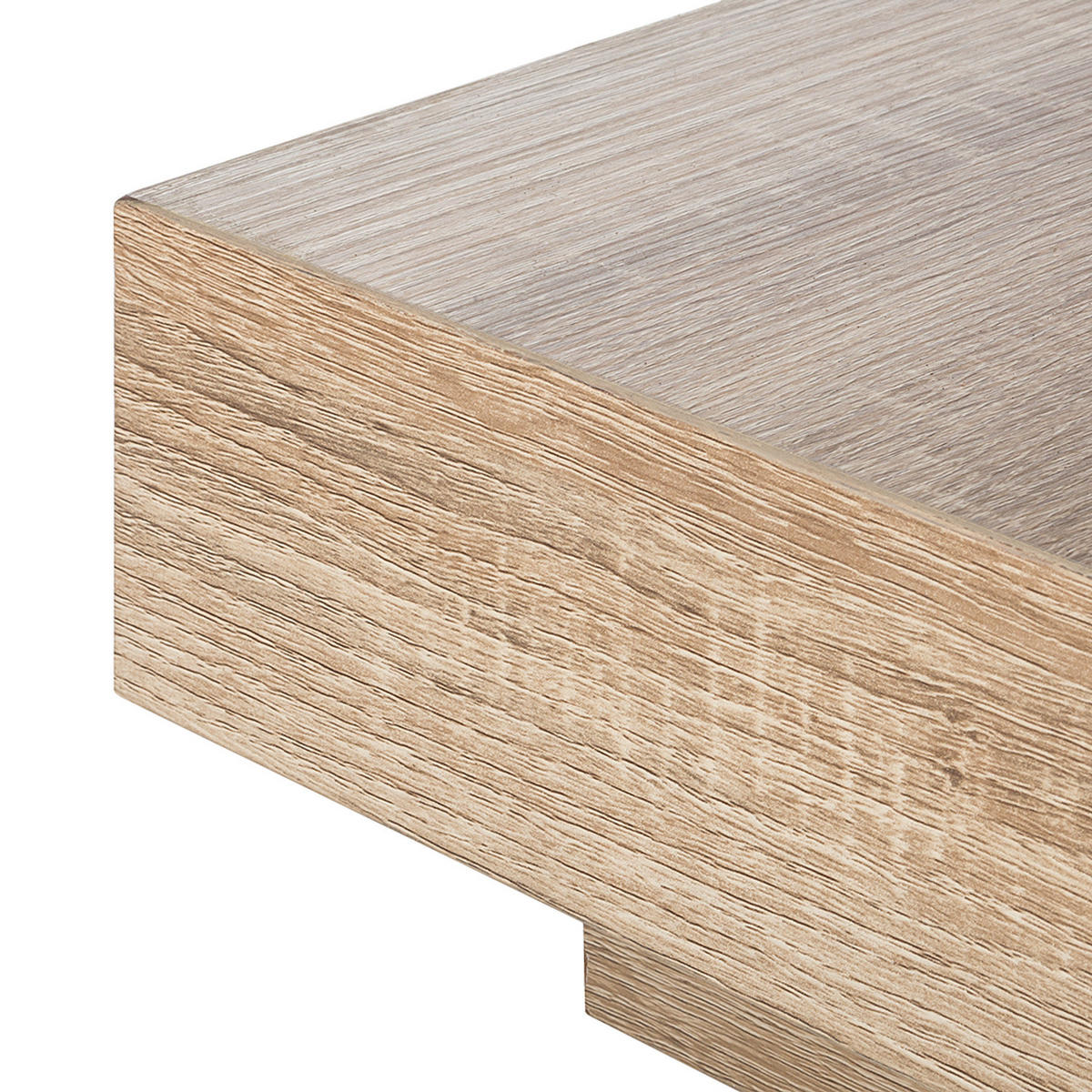 COUCHTISCH - Hochglanz Weiß / Eiche Sonoma Dekor - Weiß Hochglanz/Eichefarben, Holzwerkstoff (75/75/30cm) - home24