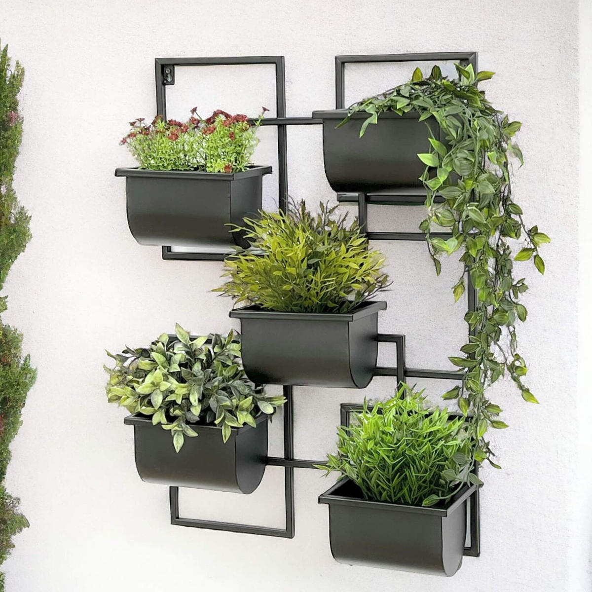 KRÄUTERREGAL Wand Metall Schwarz 48/13/70 cm - Schwarz, Metall (48/70/13cm) - DanDiBo
