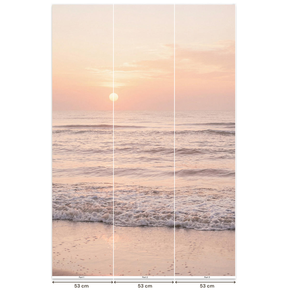 TAPETE - Sonne - Strand - Rosa - 160x240 cm - Hellrosa, Papier (160/240cm) - OnlyWow