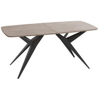 ESSTISCH Trax – Ausziehbar, Rechteckig mit Schwarzen Metallbeinen – Cremona Cannolo Eiche 180-256/90/76 cm - Greige/Schwarz, Holzwerkstoff/Metall (90/256/76cm) - WFL GROUP
