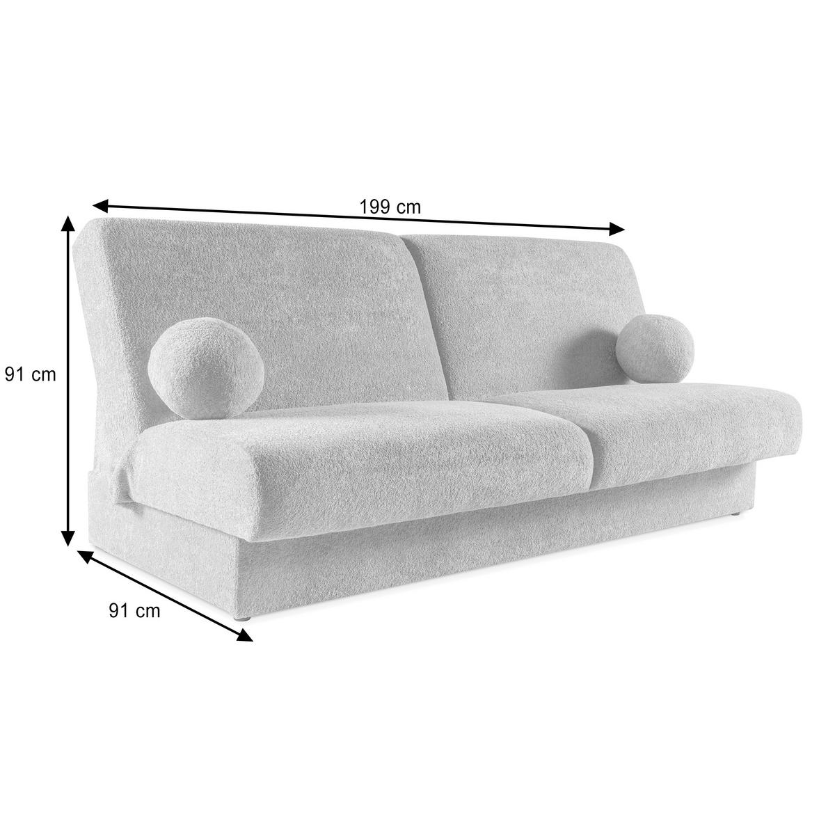 SCHLAFSOFA Beno 3-Sitzer mit Schlaffunktion, Braun - Braun, Textil (199/91/91cm) - Beautysofa